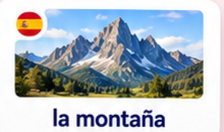 Mountain landscape vocabulary card for la montaña